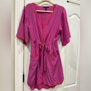 Pink and bright red dress that ties in the front